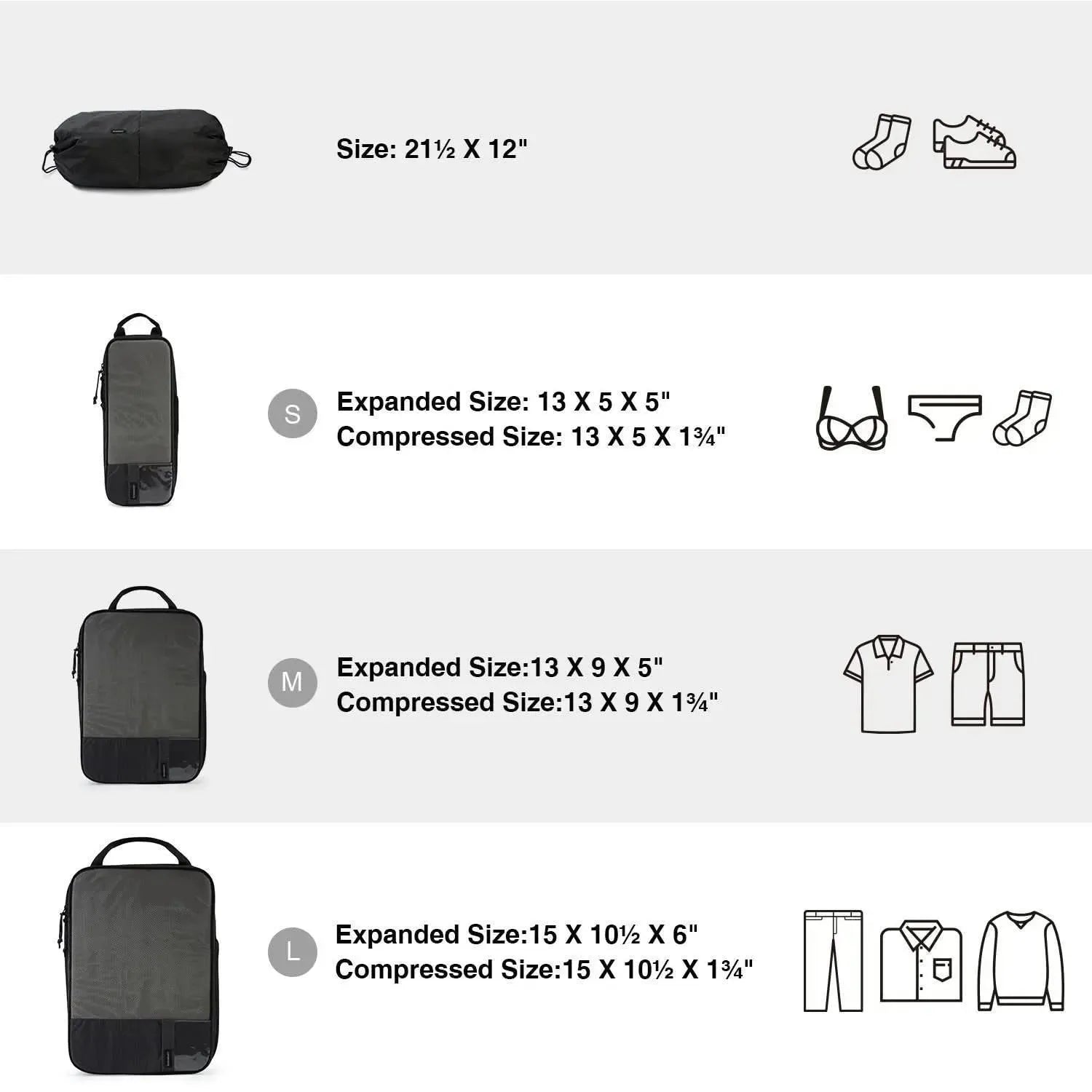 Stellarmarketstore Compression Packing Cubes Part of Faro Travel Set - Stellarmarketstore