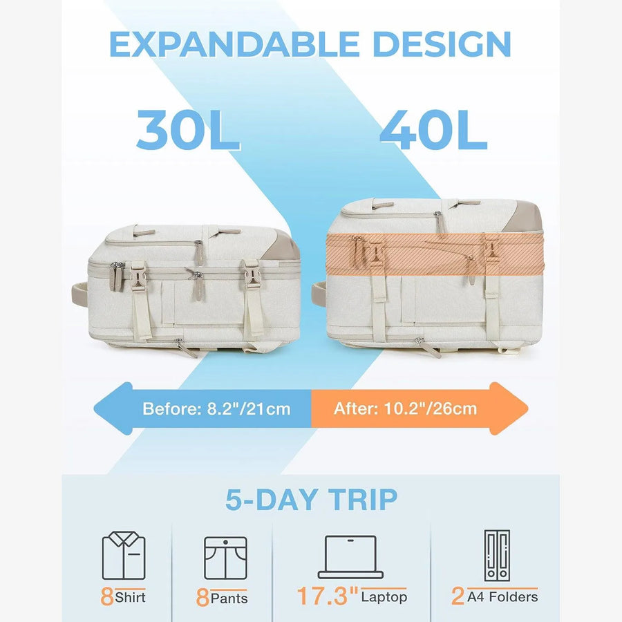 Falco 40L Expandable Airline Approved Carry On Travel Backpack - Stellarmarketstore