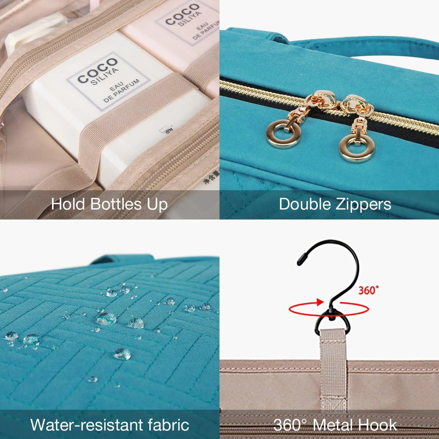 Bonchemin Teal The Space Saver Toiletry Bag - Stellarmarketstore