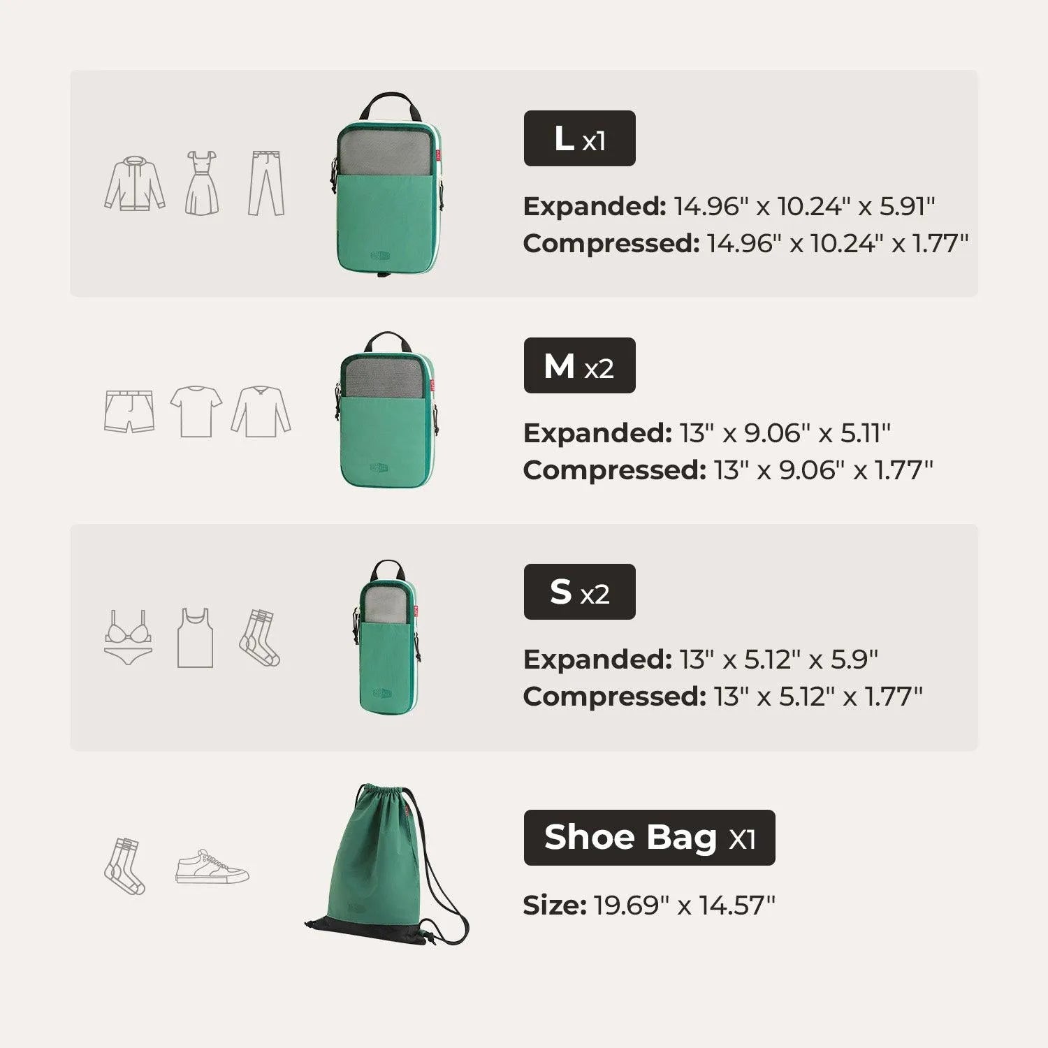 Blast 6PCS Compression Travel Packing Cubes - Stellarmarketstore