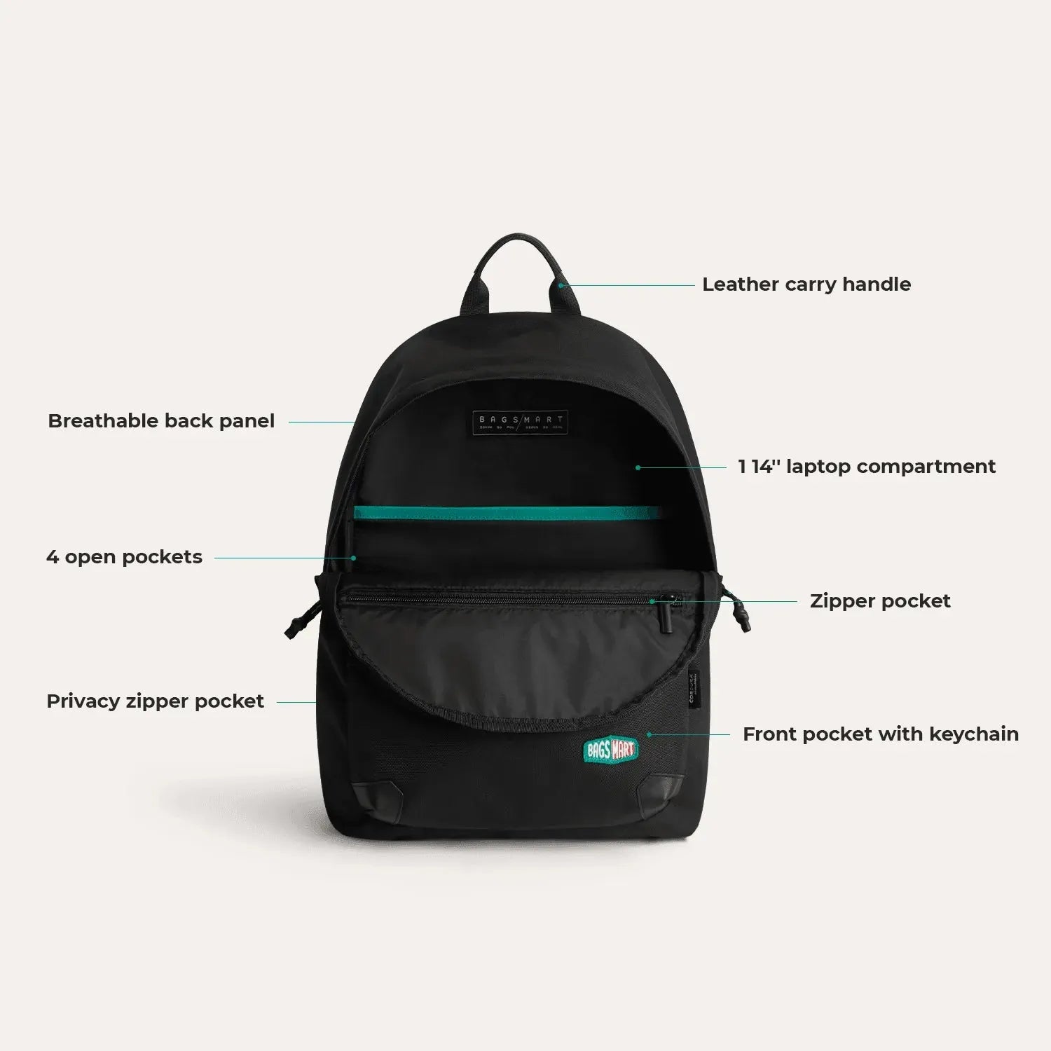 Cordura® Campus Backpack with Laptop Sleeve - Stellarmarketstore