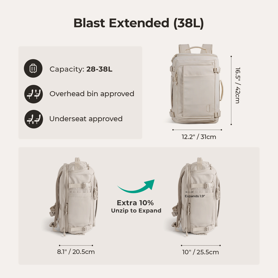 Blast-Quick Access 28L-38L Carry On Travel Backpack - Stellarmarketstore
