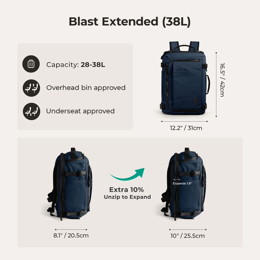 Blast-Quick Access 28L-38L Carry On Travel Backpack - Stellarmarketstore