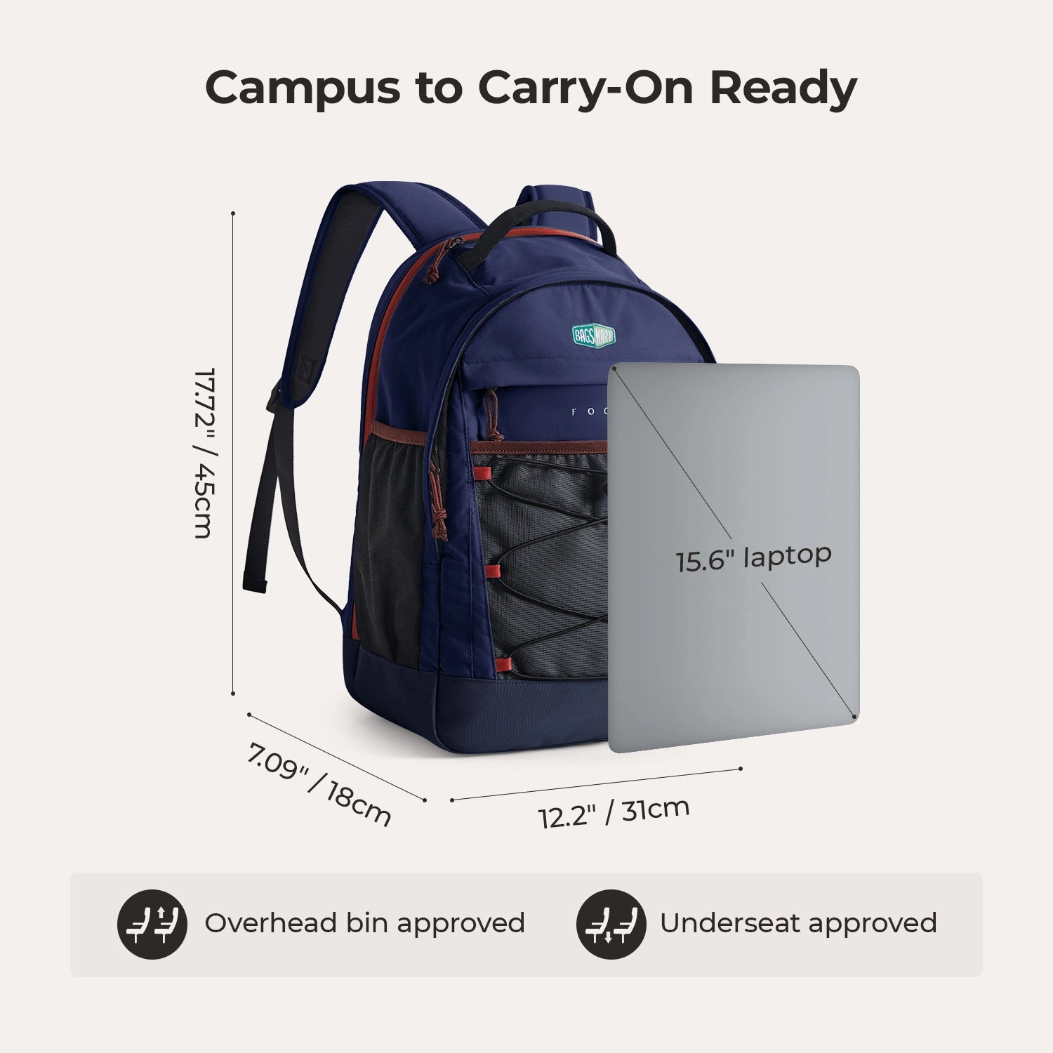 Focus 15.6" Laptop Backpack