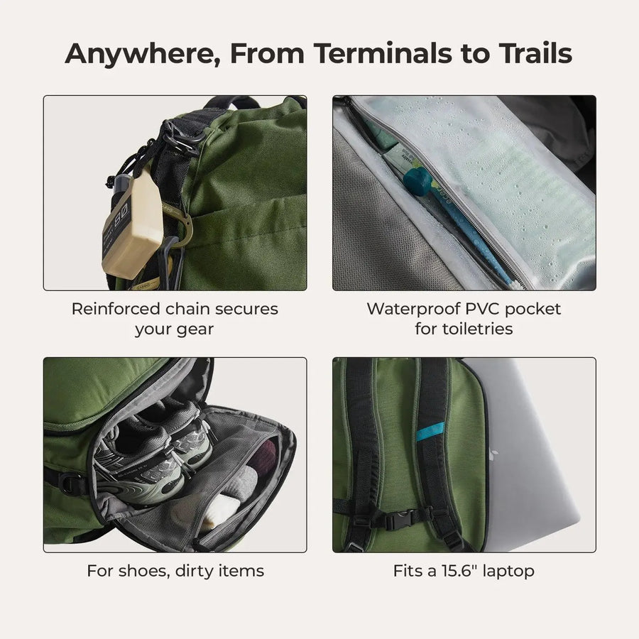 Vega 43L Carry On Travel Duffle Backpack - Stellarmarketstore