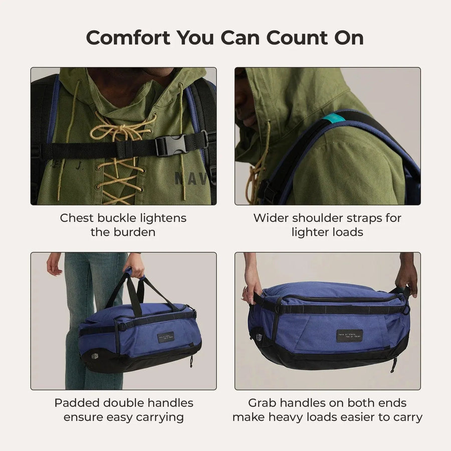 Vega 43L Carry On Travel Duffle Backpack - Stellarmarketstore