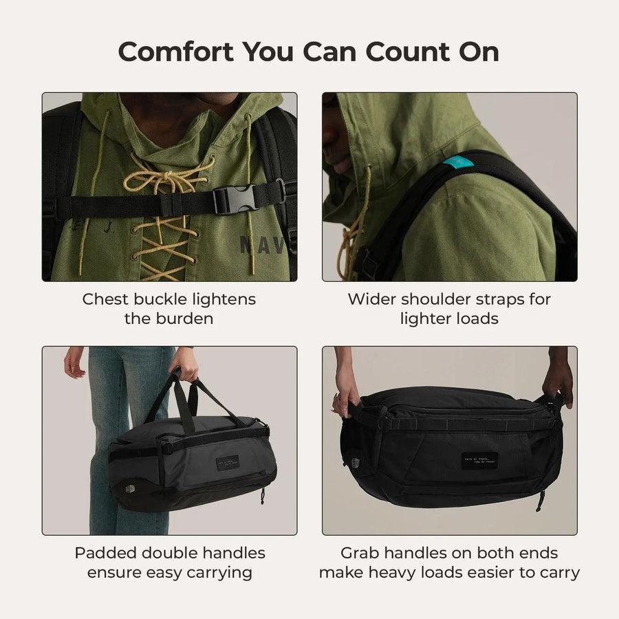 Vega 43L Carry On Travel Duffle Backpack - Stellarmarketstore