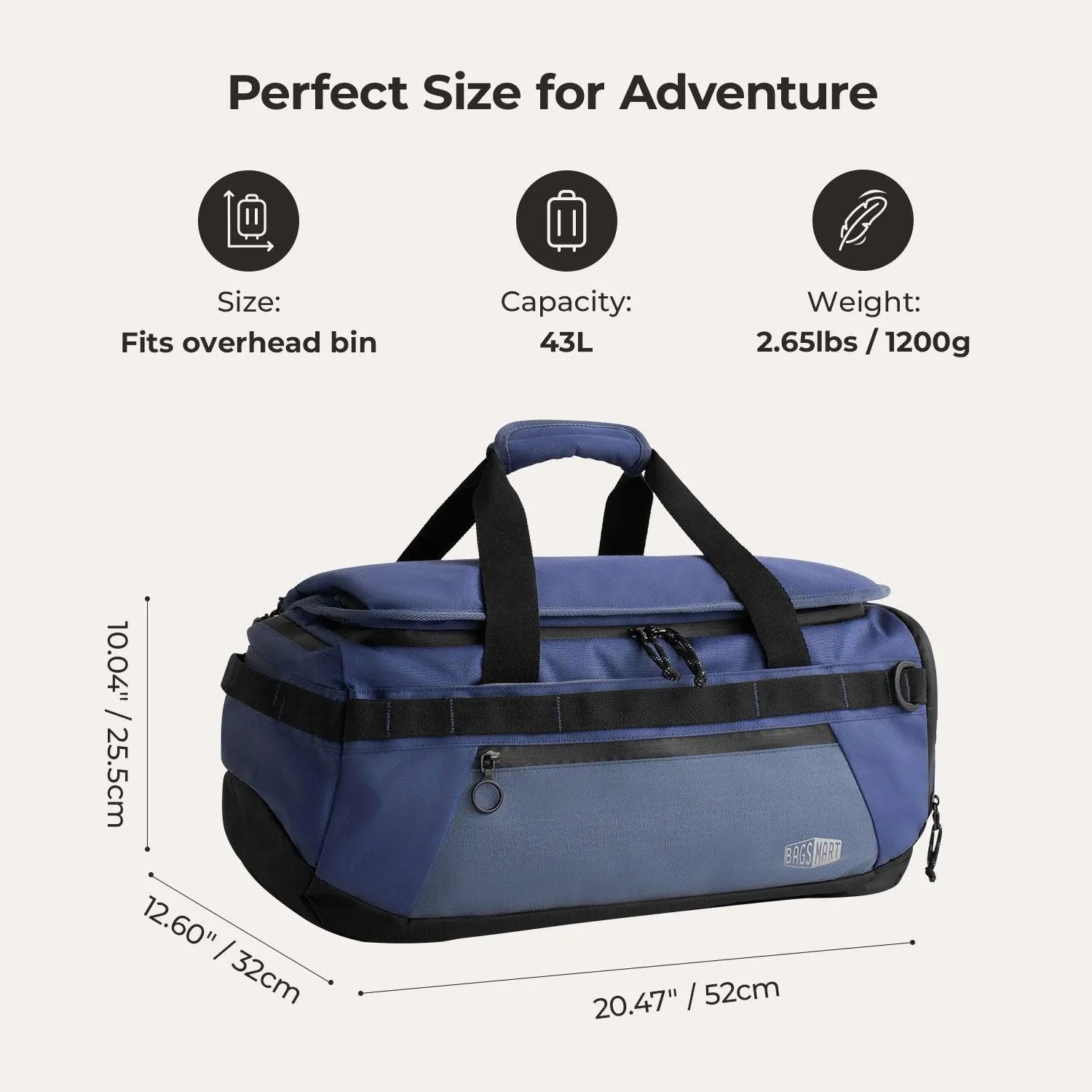 Vega 43L Carry On Travel Duffle Backpack - Stellarmarketstore