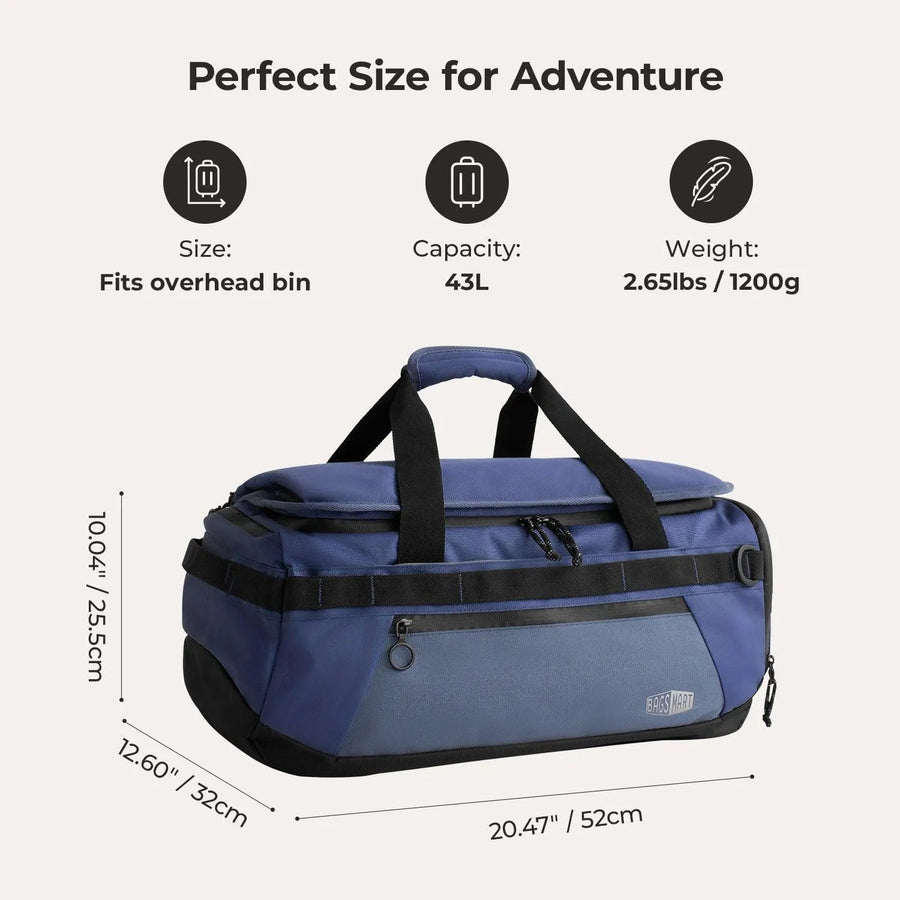 Vega 43L Carry On Travel Duffle Backpack - Stellarmarketstore
