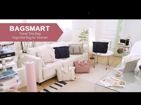 15.6" Large 6 colors Zoraesque Travel Tote Bag for Women with Yoga Mat Buckle-Bagsmart