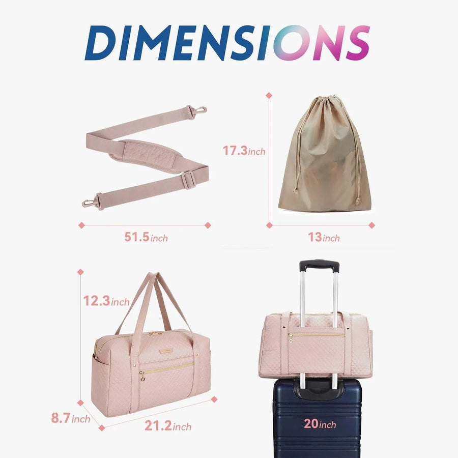 Weekender Overnight Bag Large Carry-on Bag With Shoe Bag - Stellarmarketstore