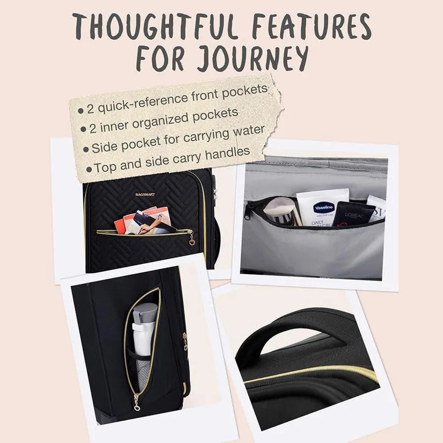 20 Inch Bonchemin Quilted Business & Travel Suitcase - Stellarmarketstore