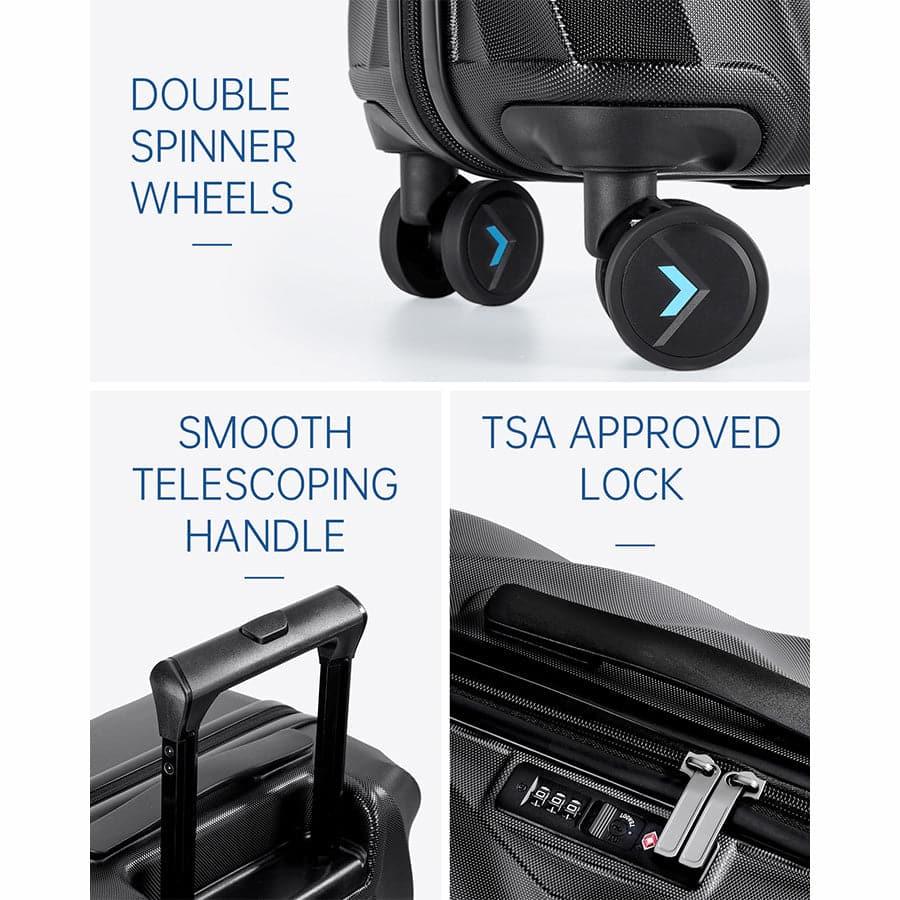 Globetrotter 20" Hardside Rolling Carry-on Stylish Suitcase - Stellarmarketstore
