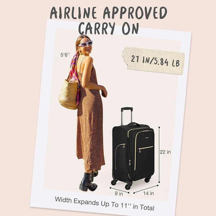 20 Inch Bonchemin Quilted Business & Travel Suitcase - Stellarmarketstore